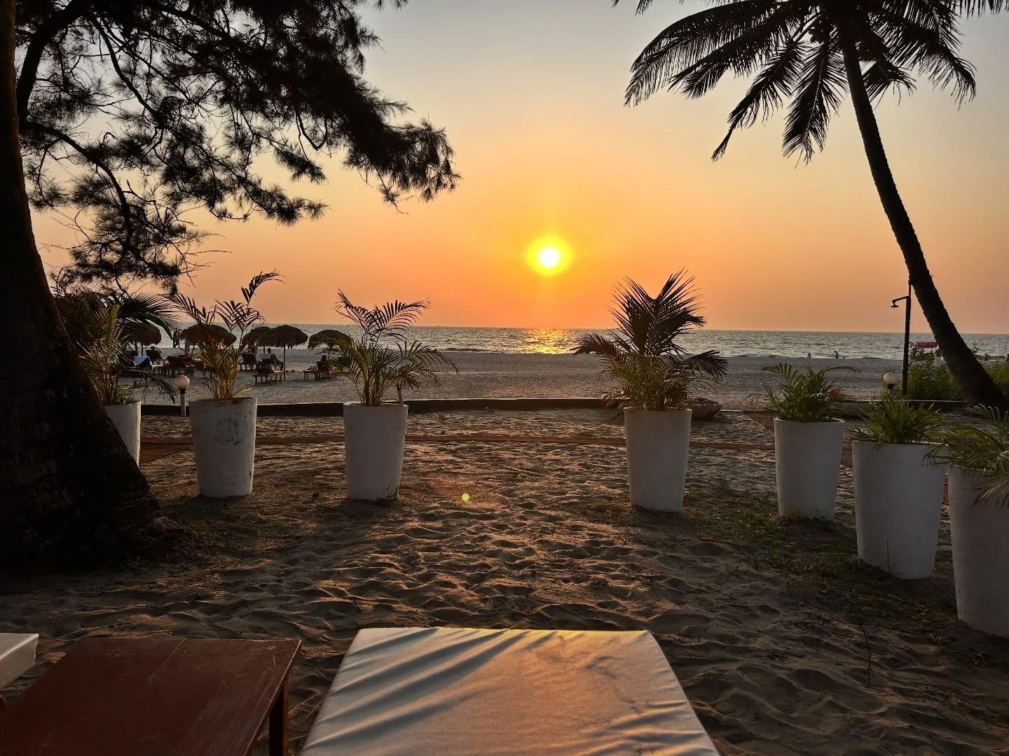 Sunset path to Ashwem Beach at Mamagoa Resort
