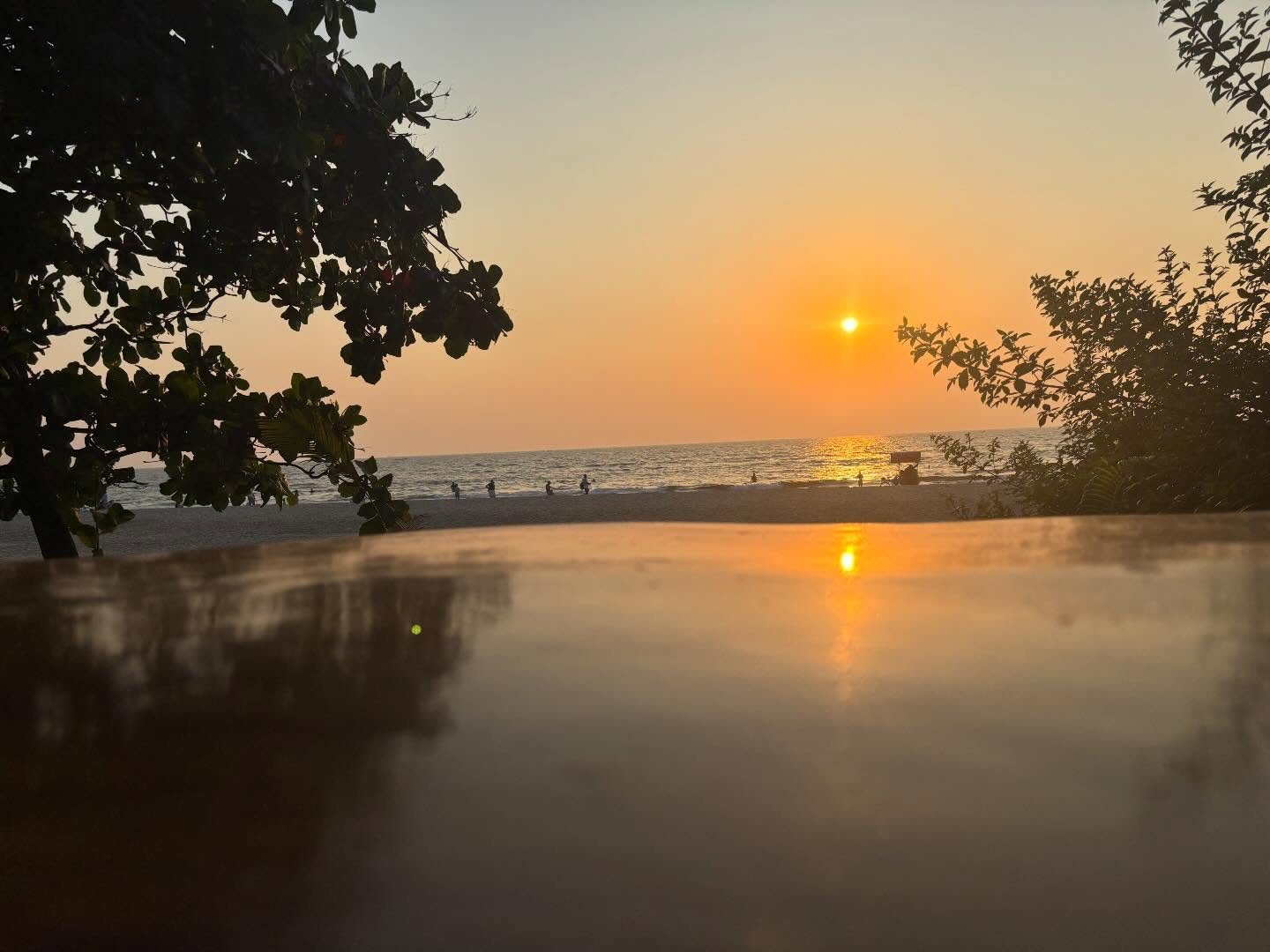 Sunset over the Arabian Sea from Ashwem Beach